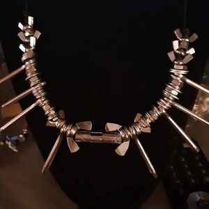 Edgy Silver Spike Necklace